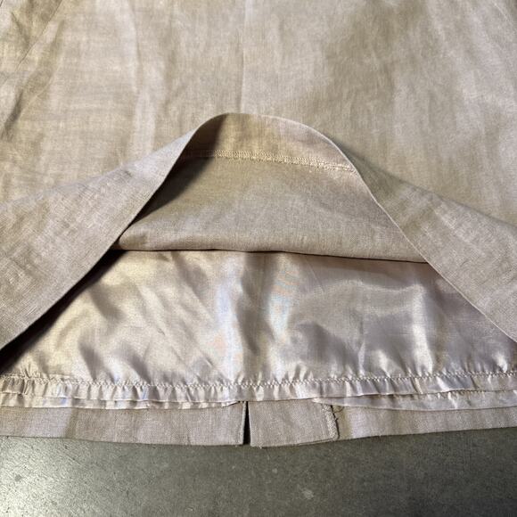 Vintage Chadwicks Womens 4 Tan Lightweight Linen Pencil Straight Skirt Knee Chic - Picture 5 of 10